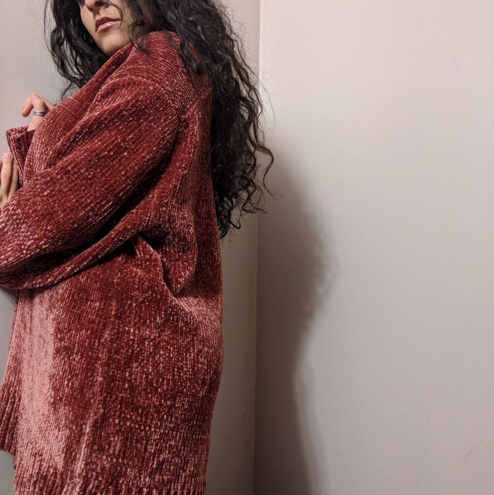 Women's Cozy Ribbed Sweater - Rust - Picture 3 of 5